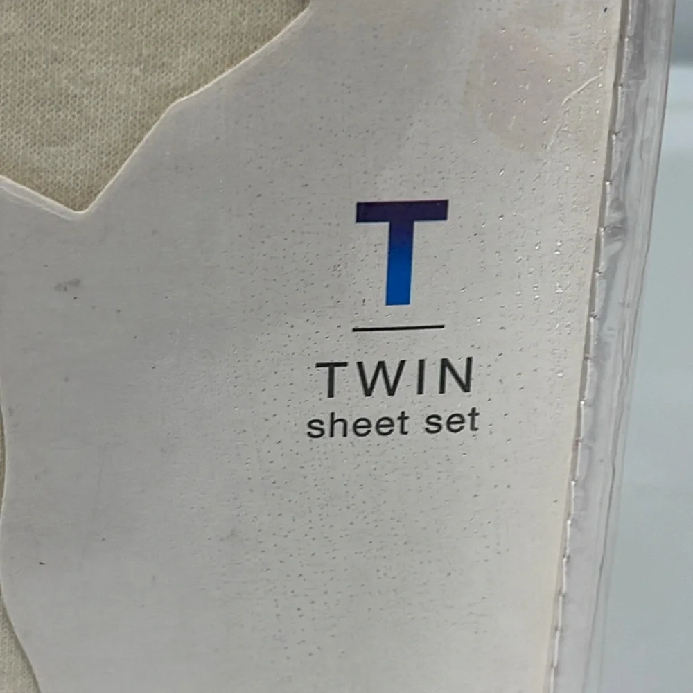 WAMSUTTA Expressions Jersey Knit Cotton Twin Sheet Set ecru ivory NEW
